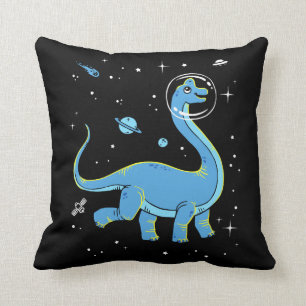 Coussin Brachiosaurus Bleu Dinos Dans L'Espace