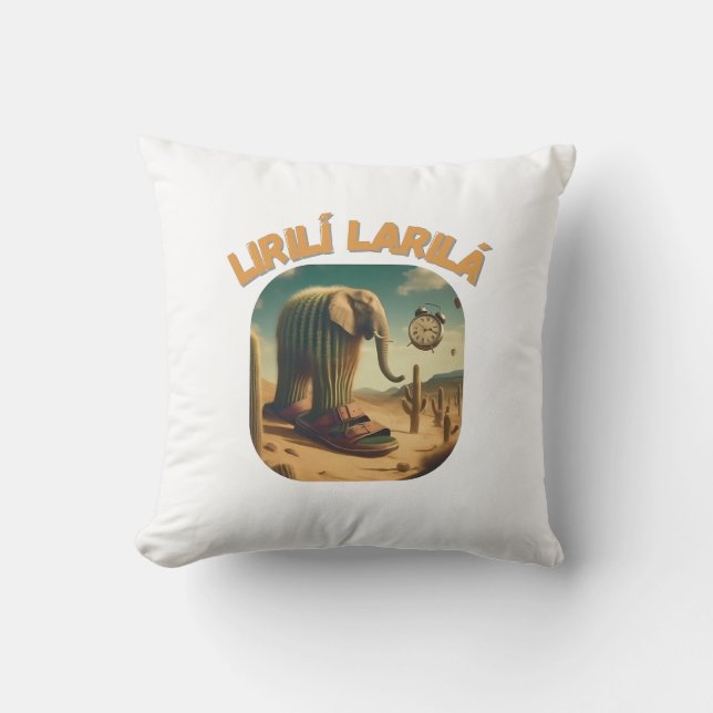 Coussin BrainRots Lirili Larila, Elephant with Cactus Body (Recto)
