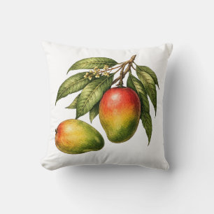 Coussin Branche de fruit de mangue de style vintage