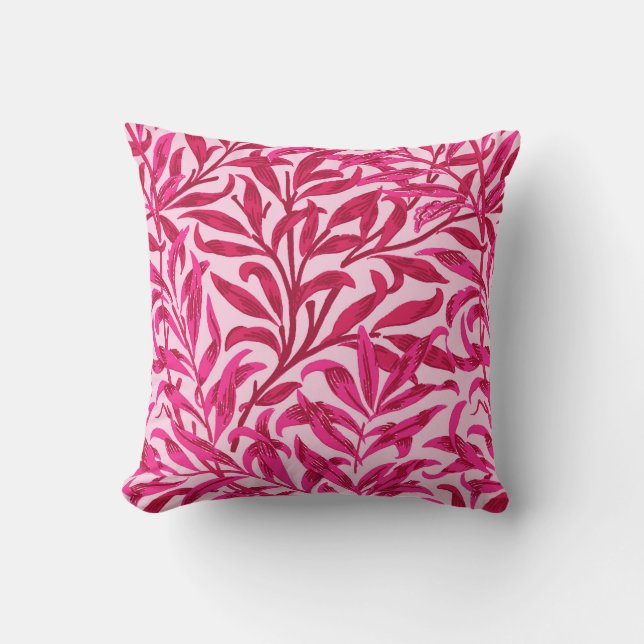 Coussin Branche de saule de William Morris, rose de (Recto)