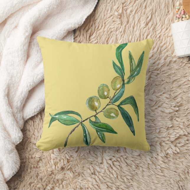 Coussin Branche d'olive aquarelle (Couverture)