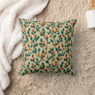 Coussin Branches colorées en Pinecone d'hiver