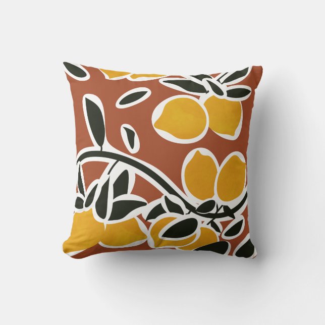 Coussin Branches de citronniers I (Recto)