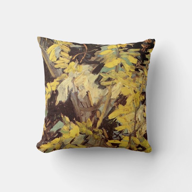 Coussin Branches de l'acacia florissante par Vincent van G (Recto)