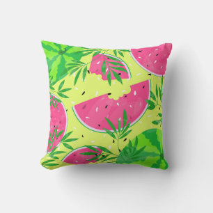 Coussin Branches de pastèque d'été Bright Tropical