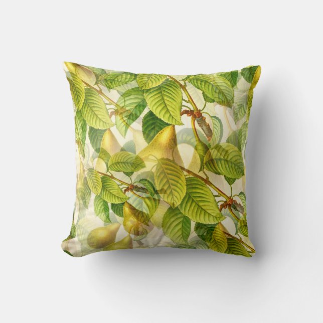 Coussin Branches de poires et Motif de poires (Recto)