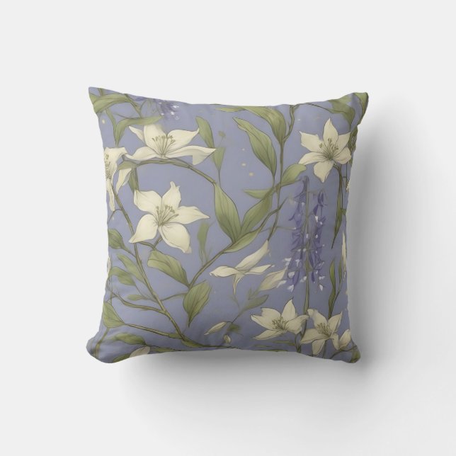 Coussin Branches Et Fleurs De Saule Délicates (Recto)
