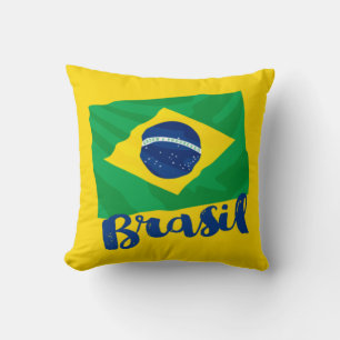 Coussin Brasil Brésil Drapeau Jeu d'oreiller