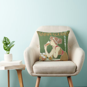 Coussin Brasserie Fraikin-Courard de bière Art Nouveau vin