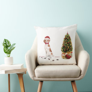 Coussin Bretagne Funny Christmas Chien et Arbre