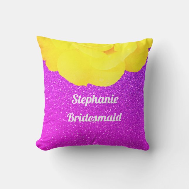Coussin Bridesmaid Purple Parties scintillant Mariage Jaun (Recto)