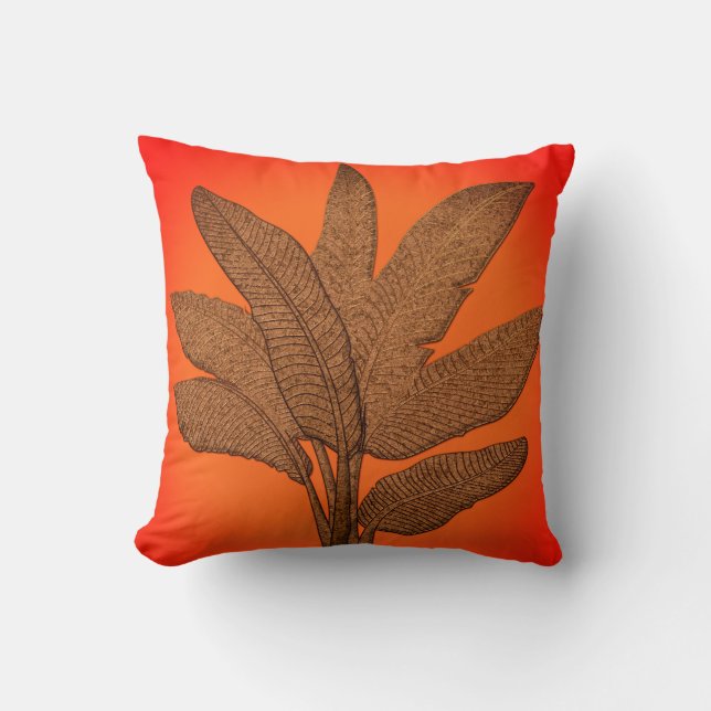 Coussin Bright Banana Plante Cuivre Look (Recto)