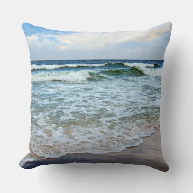 Coussin Bright Blue Ocean Waves (Recto)