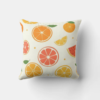 Coussin Bright Citrus Fruit Art
