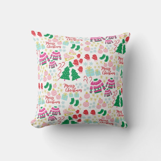 Coussin Bright Happy Motif de Noël (Recto)