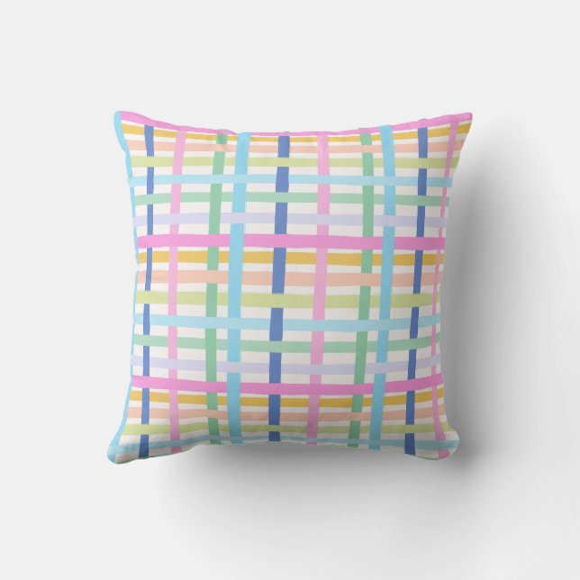 Coussin Bright Rainbow Plaid - Maximalist Gingham (Verso)