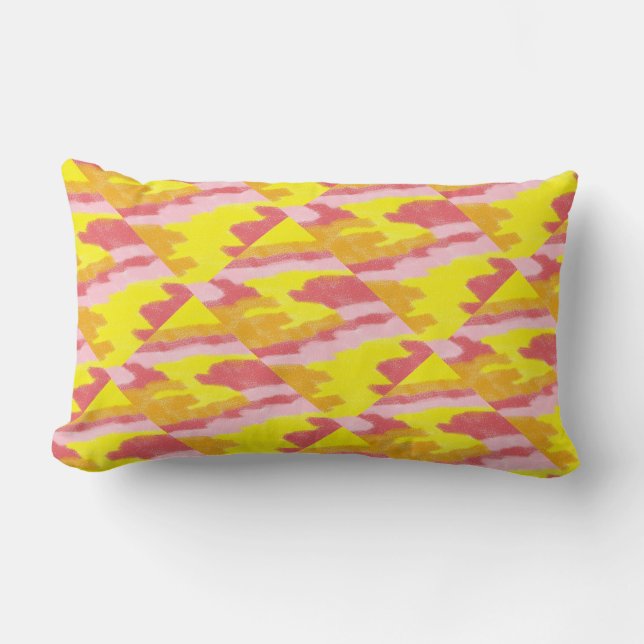 Coussin brillant framboise, rose, jaune et orange (Recto)