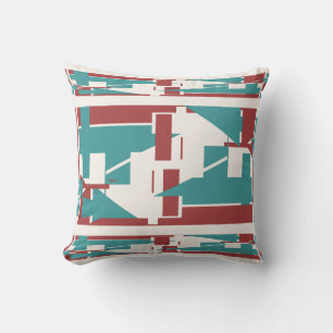Coussin Brique Rouge Turquoise Bleu Méditerranée 3 niveaux