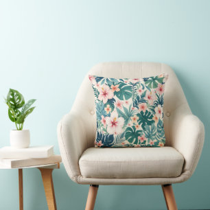 Coussin Brise botanique - Pilule décorative florale tropic