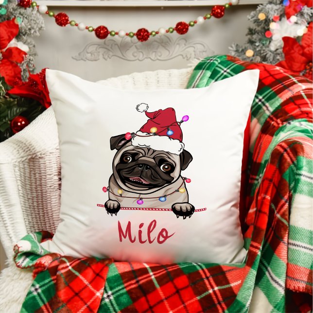 Coussin British Bull Dog cadeau de Noël personnalisé (Créateur téléchargé)