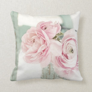 Coussin Broc chic minable de fleurs roses