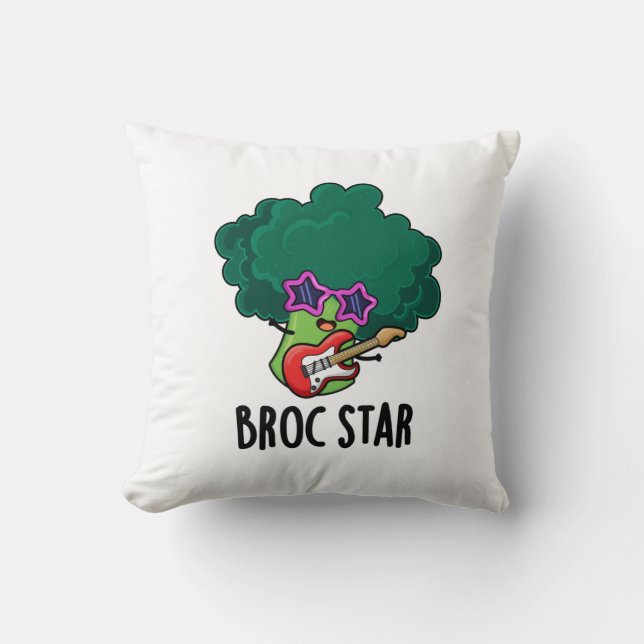 Coussin Broc Star Funny Brocolli Rock Star Pun (Recto)