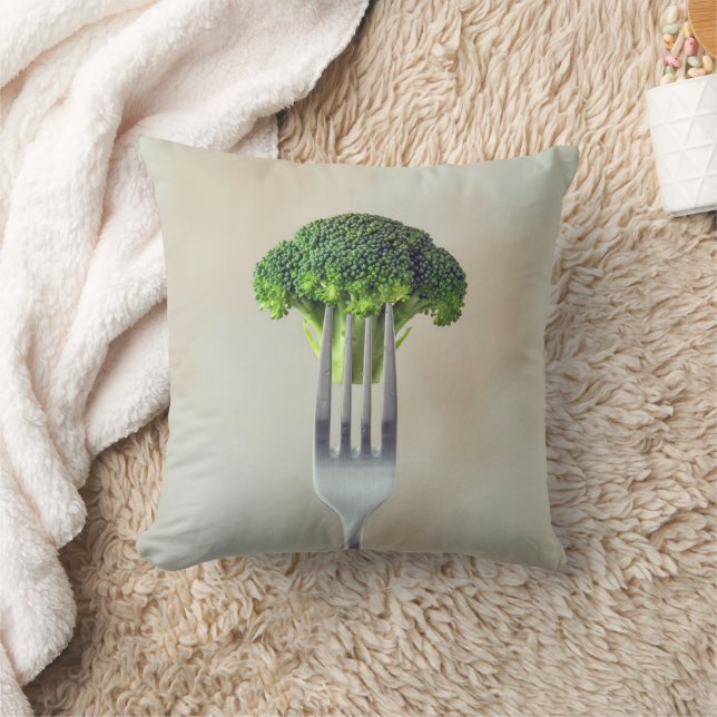 Coussin Broccoli Floret On a Fork (Couverture)