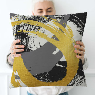 Coussin Brochures modernes - Or, gris et noir