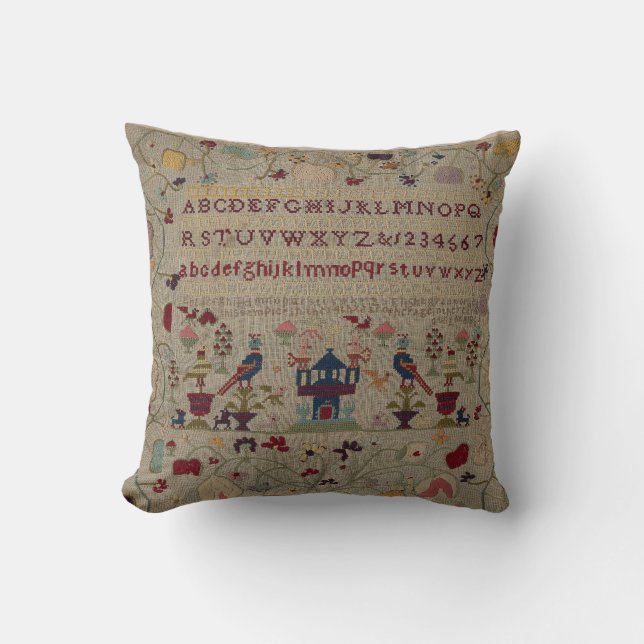 Coussin Broderie ABC vintage (Recto)