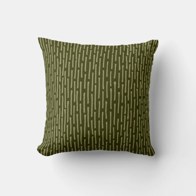 Coussin Broken Lines - Khaki sur Dk Olive (Recto)