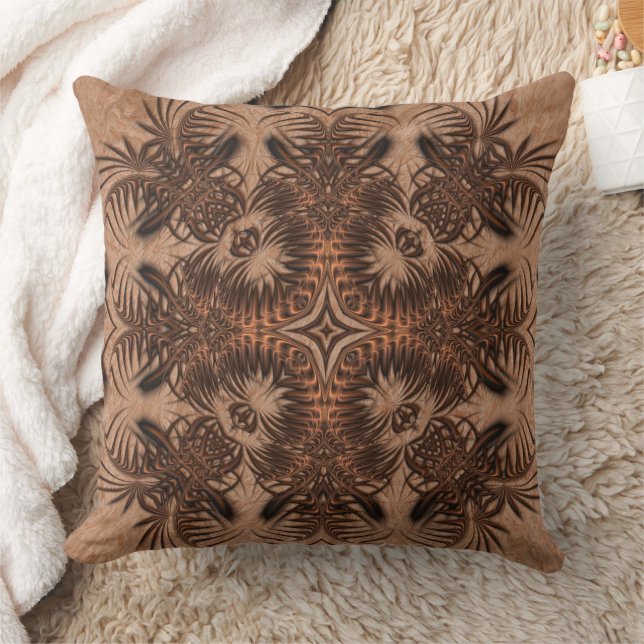 Coussin Bronze et cuivre géométrique Abstrait (Couverture)