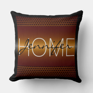 Coussin Bronze Trous métalliques Métal Look Monogramme