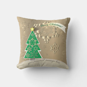 Coussin Bronzy Snowy Noël "Joyeux Noël !"