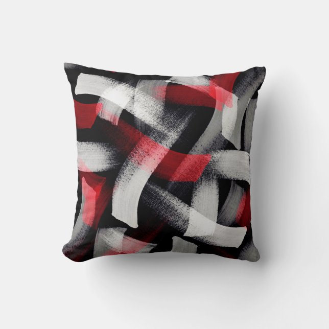 Coussin Brosse gris rouge (Recto)