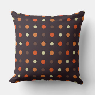 Coussin brown and orange fall polka dot