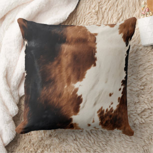Coussin Brown Crème Noir Vache du Sud-Ouest