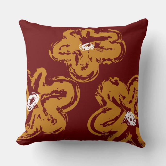 Coussin BROWN DAISY DESIGN Retro Throw Pillow (Recto)