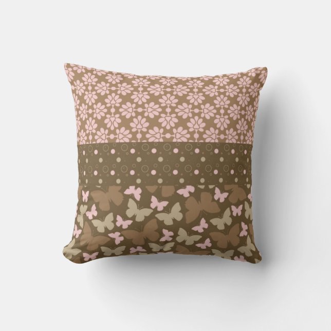 Coussin Brown et rose (Recto)