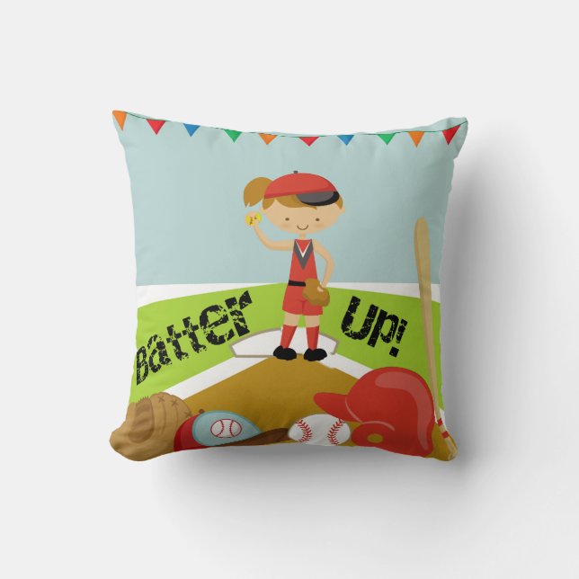 Coussin Brown fille de cheveux Batter vers le haut de base (Recto)