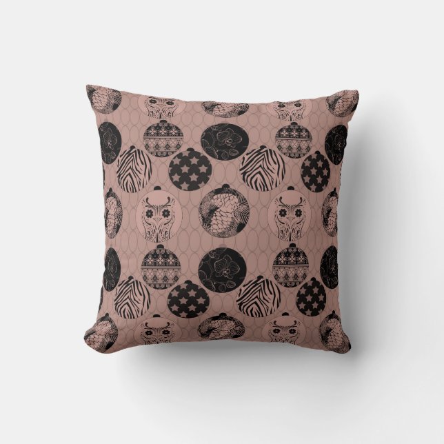 Coussin Brown, Rétro, motif de Noël, nouvelle année (Recto)