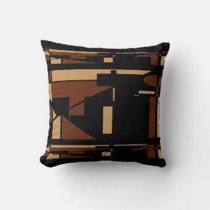 Coussin Brown Tan noir Sud-Ouest look minimaliste Abstrait
