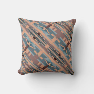 Coussin Brown Turquoise Terracotta Diagonale Grandes mosaï