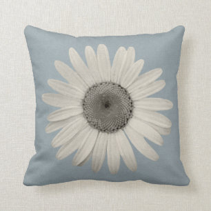 Coussin Bruit de marguerite de gris bleu de couleur