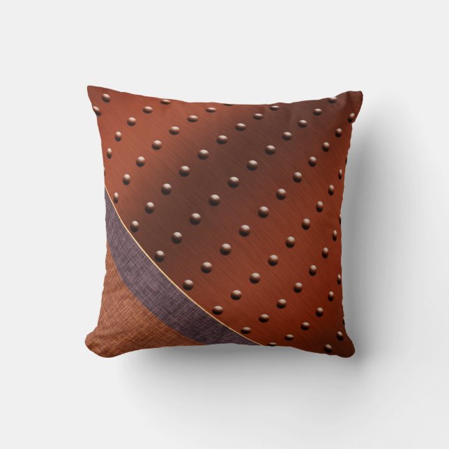 Coussin Brûlure de cuivre chic industriel (Recto)