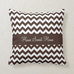 Coussin Brun Chevron de "brownie" de chocolat