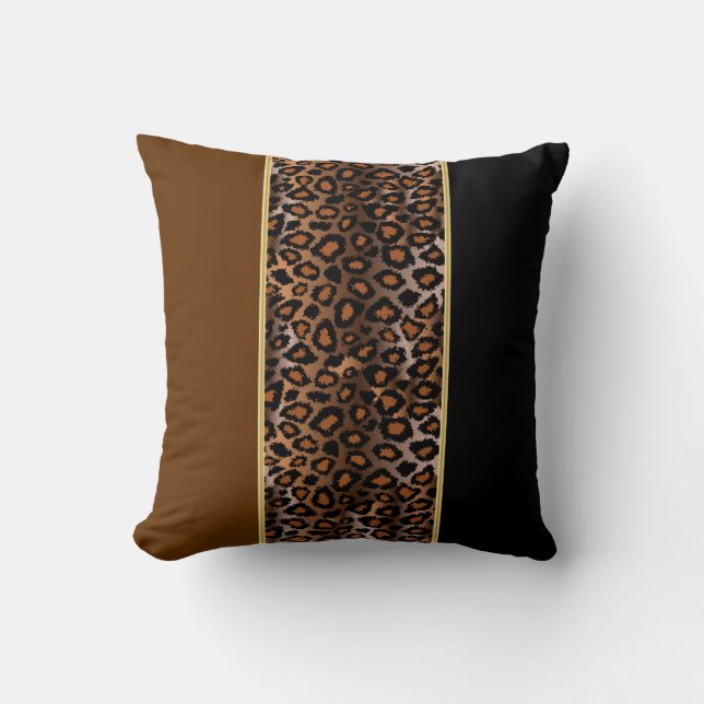 Coussin Brun-foncé riche du poster de animal | de Jaguar (Recto)