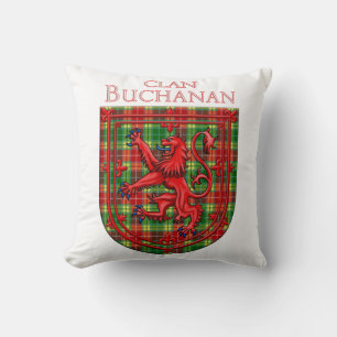 Coussin Buchanan Tartan Scottish Plaid Lion Rampant