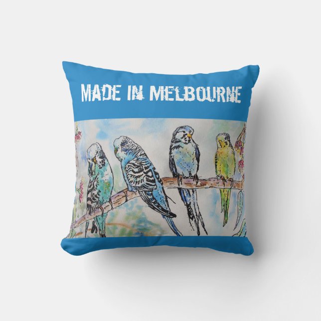 Coussin Budgie Budgerigar Bird Made In Melbourne Birds (Recto)