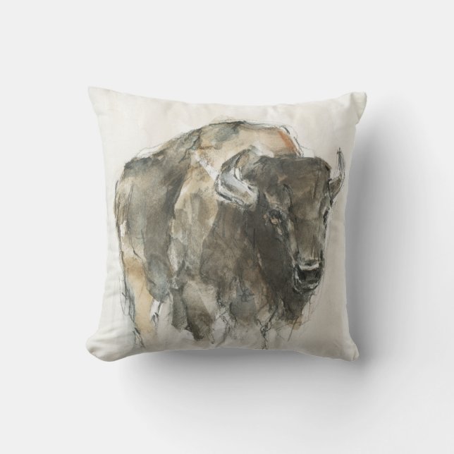 Coussin Buffalo Ier d'Amérique (Recto)