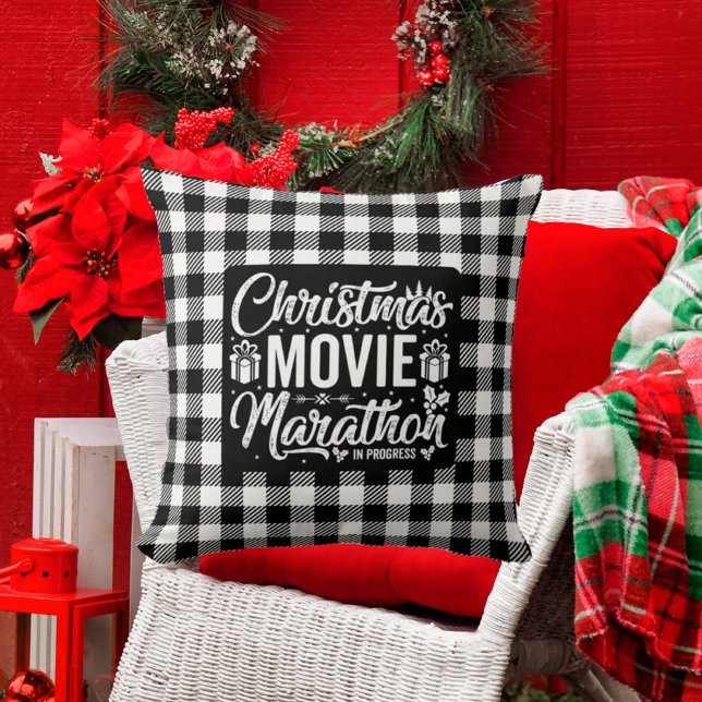 Coussin Buffalo Imprimer le film de Noël Marathon (Créateur téléchargé)